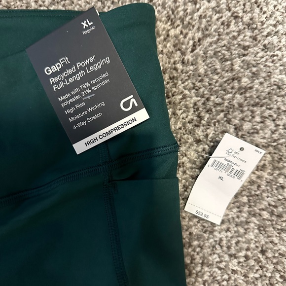 NWT Gap Fit XL Full length high compression legging w/pockets Pine Green - Picture 2 of 4